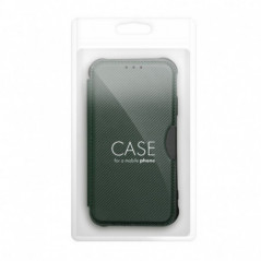Apple iPhone 16 Wallet Cases Razor Book Carbon Fibre, Carbon pattern  Dark green