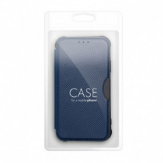 Apple iPhone 16 Plus Wallet Cases Razor Book Carbon Fibre, Carbon pattern  Blue