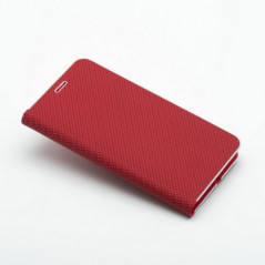 Apple iPhone 16 Wallet Cases LUNA Book Carbon Carbon Fibre, Elegant  Red