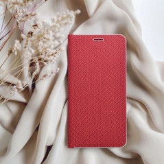 Apple iPhone 16 Wallet Cases LUNA Book Carbon Carbon Fibre, Elegant  Red