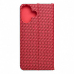Apple iPhone 16 Wallet Cases LUNA Book Carbon Carbon Fibre, Elegant  Red