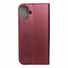 Apple iPhone 16 Plus Wallet Cases Smart Magneto book Burgundy