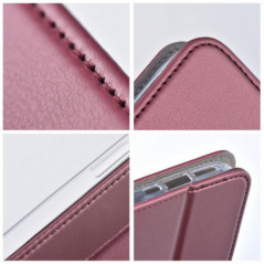 Apple iPhone 16 Wallet Cases Smart Magneto book Burgundy