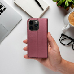 Apple iPhone 16 Wallet Cases Smart Magneto book Burgundy