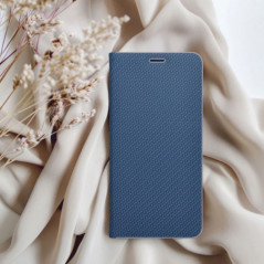 Samsung Galaxy S25 Ultra Wallet Cases LUNA Book Carbon Carbon Fibre, Elegant  Blue