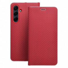 Samsung Galaxy S25 Ultra Wallet Cases LUNA Book Carbon Carbon Fibre, Elegant  Red