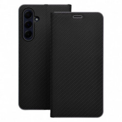 Samsung Galaxy A06 Wallet Cases LUNA Book Carbon Carbon Fibre, Elegant  Black
