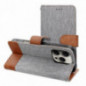 Apple iPhone 16 Wallet Cases JEANS Elegant Grey Apple iPhone 16 Wallet Cases JEANS Elegant Grey