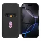 Apple iPhone 15 Wallet Cases FOLIO Side Magnet Elegant, Carbon pattern Black Apple iPhone 15 Wallet Cases FOLIO Side Magnet Elegant, Carbon pattern Black