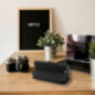 Apple iPhone 16 Wallet Cases FOLIO Side Magnet Elegant, Carbon pattern  Black