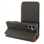 Samsung Galaxy A35 Wallet Cases FOLIO Side Magnet Elegant, Carbon pattern  Brown
