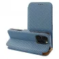 Apple iPhone 16 Plus Wallet Cases FOLIO Side Magnet Elegant, Carbon pattern  Blue