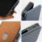 Apple iPhone 16 Plus Wallet Cases FOLIO Side Magnet Elegant, Carbon pattern  Blue