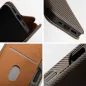 Samsung Galaxy A26 Wallet Cases FOLIO Side Magnet Elegant, Carbon pattern Brown Samsung Galaxy A26 Wallet Cases FOLIO Side Magnet Elegant, Carbon pattern Brown