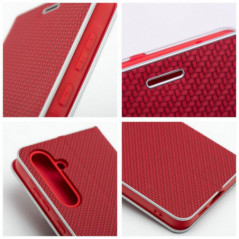 Samsung Galaxy S20 FE 5G Wallet Cases LUNA Book Carbon Carbon Fibre, Elegant  Red