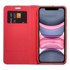 Apple iPhone 16e Wallet Cases LUNA Book Carbon Carbon Fibre, Elegant  Red