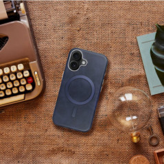 Apple iPhone 12 Case Gentleman Mag Cover Elegant  MagSAFE  Navy blue