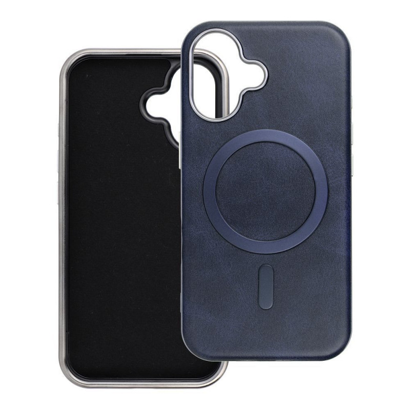Apple iPhone 16 Pro Case Gentleman Mag Cover Elegant  MagSAFE  Navy blue