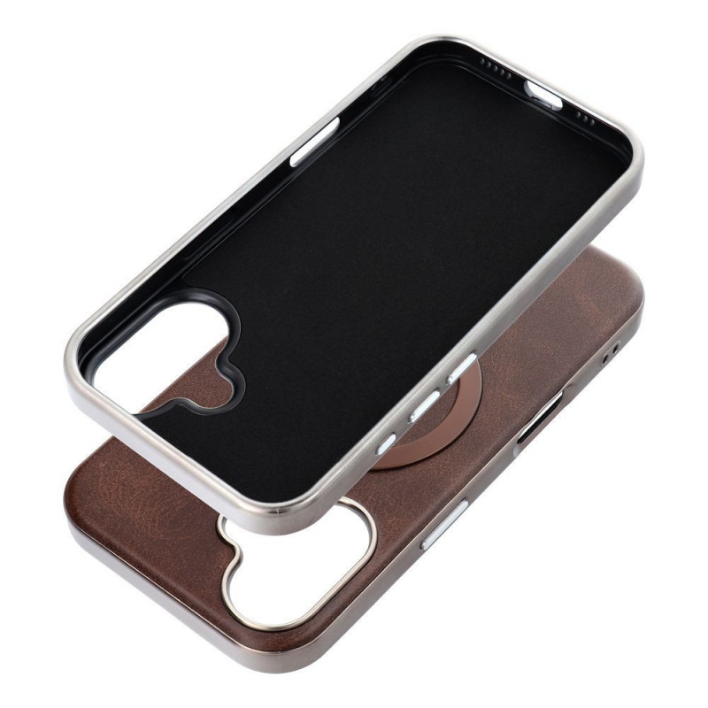 Apple iPhone 14 Case Gentleman Mag Cover Elegant  MagSAFE  Brown