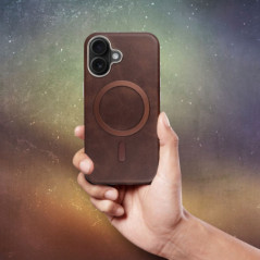 Apple iPhone 16e Case Gentleman Mag Cover Elegant  MagSAFE  Brown