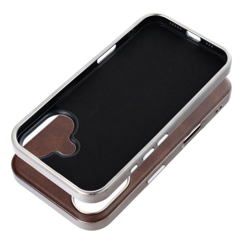 Apple iPhone 16 Case Gentleman Mag Cover Elegant  MagSAFE  Brown
