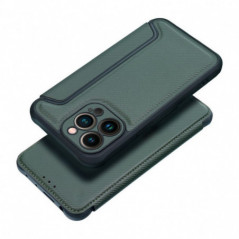 Apple iPhone 16e Wallet Cases Razor Book Carbon Fibre, Carbon pattern  Dark green