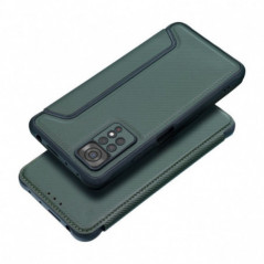 XIAOMI Redmi Note 14 4G Wallet Cases Razor Book Carbon Fibre, Carbon pattern  Dark green