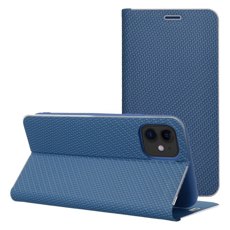 Apple iPhone 17 Air Wallet Cases LUNA Book Carbon Carbon Fibre, Elegant  Blue
