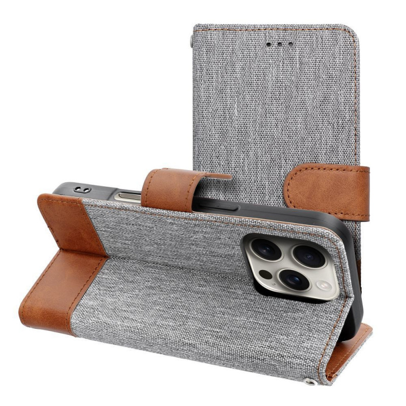 Apple iPhone 17 Wallet Cases JEANS Elegant Grey Apple iPhone 17 Wallet Cases JEANS Elegant Grey