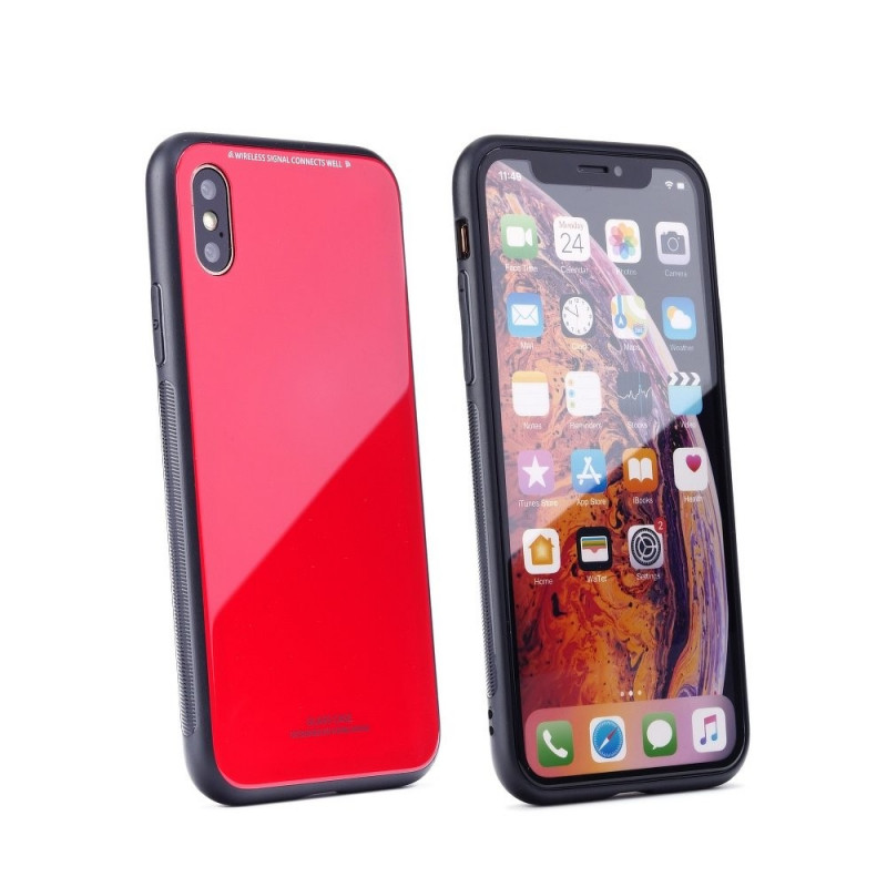 GLASS for Samsung Galaxy S20 FE FORCELL Plastic back phone cover Red