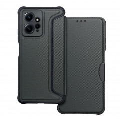 XIAOMI Redmi Note 12 4G Wallet Cases Razor Book Carbon Fibre, Carbon pattern  Dark green