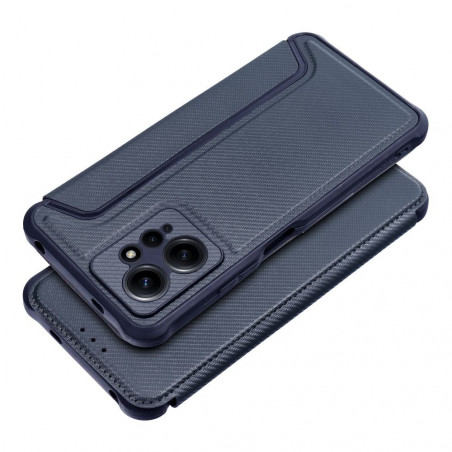 XIAOMI Redmi Note 12 4G Wallet Cases Razor Book Carbon Fibre, Carbon pattern  Blue