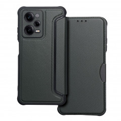 XIAOMI Redmi Note 12 Pro 5G Wallet Cases Razor Book Carbon Fibre, Carbon pattern Dark green