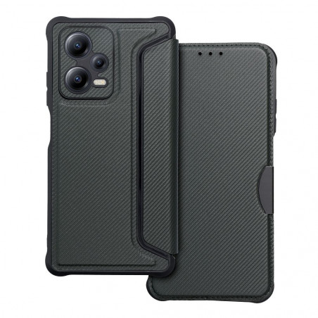 XIAOMI Redmi Note 12 Pro Plus 5G Wallet Cases Razor Book Carbon Fibre, Carbon pattern Dark green